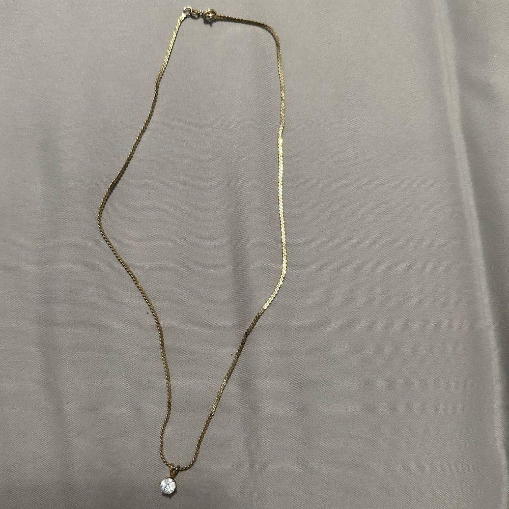 14K Gold Plated Necklace with Pendant 14 inch